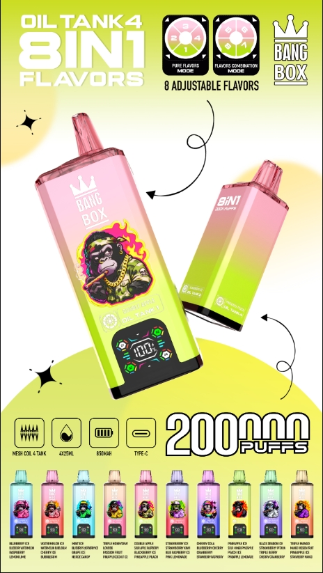 BANG BOX 200 000 впръсквания — 8 In1 Vape